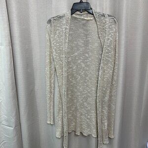 Eileen Fisher Long Sleeve Cardigan Sweater Women's Sz Medium Petite Linen Blend